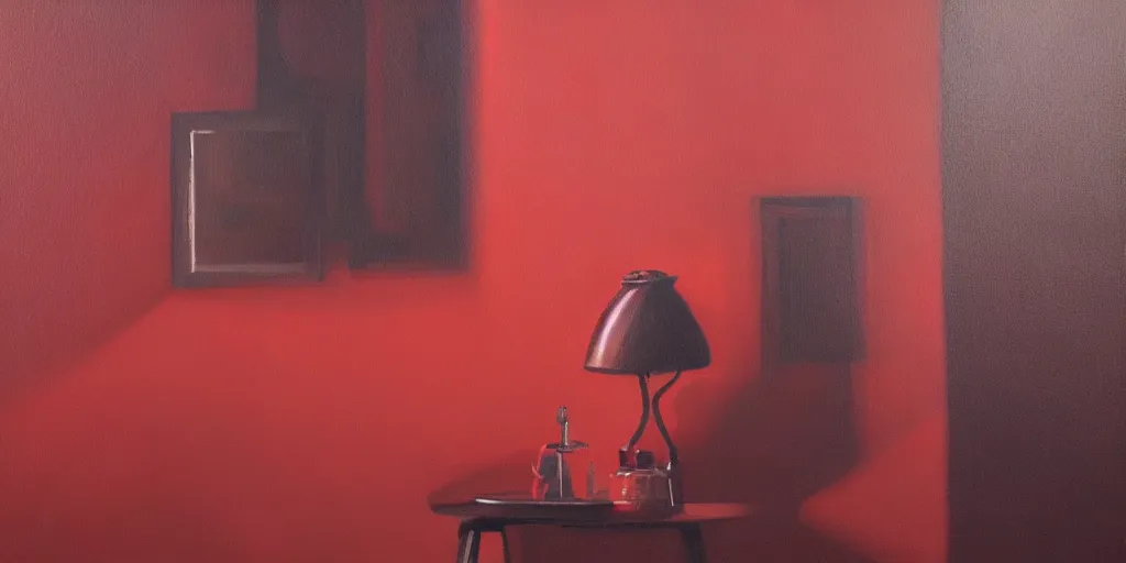 Image similar to red, cinematic lighting, detailed oil painting, hyperrealistic, 8k