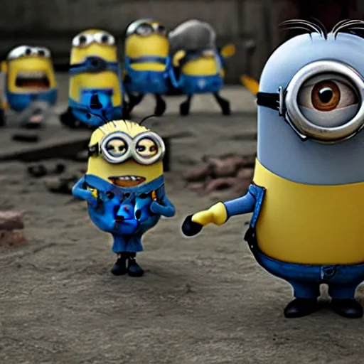 Image similar to minion in bosch hell, suffering forever