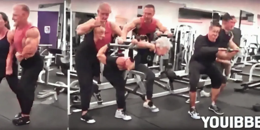 Prompt: YouTube video: My grandma shocks gym bros by outlifting them!