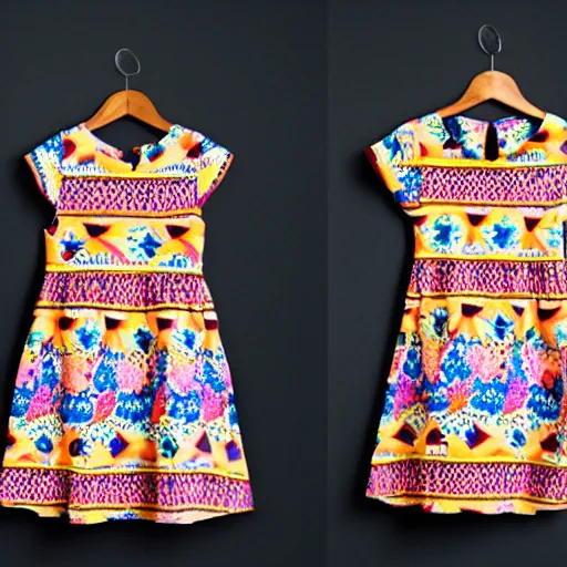 Image similar to a dress with a pattern of colorful powder.