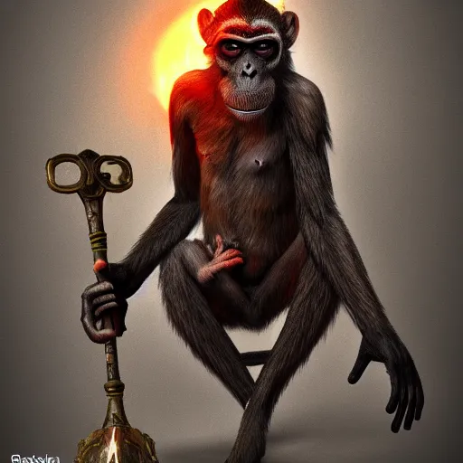 Prompt: a monkey in the style of dark souls, realistic, 8 k, unreal, trending artstation