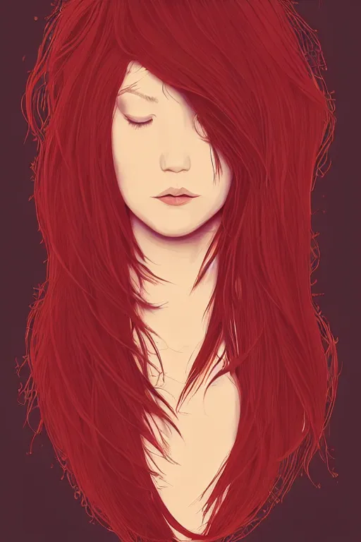 Image similar to girl with medium length red hair. centered median photoshop filter cutout vector behance hd jesper ejsing!