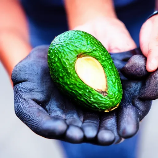 Prompt: photo avocado in hand