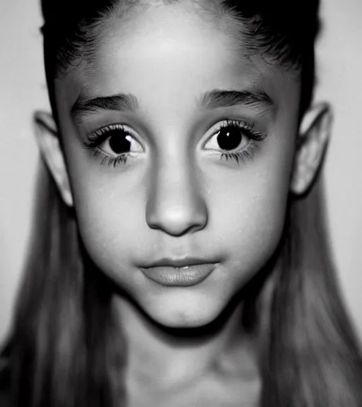 Prompt: award winning photo of Ariana Grande, symmetrical face by Sally Mann