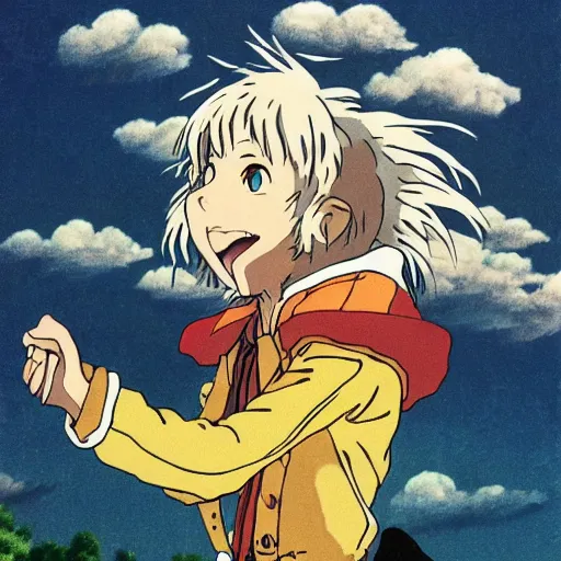 Image similar to howl from howls moving castle, by hayao miyazaki