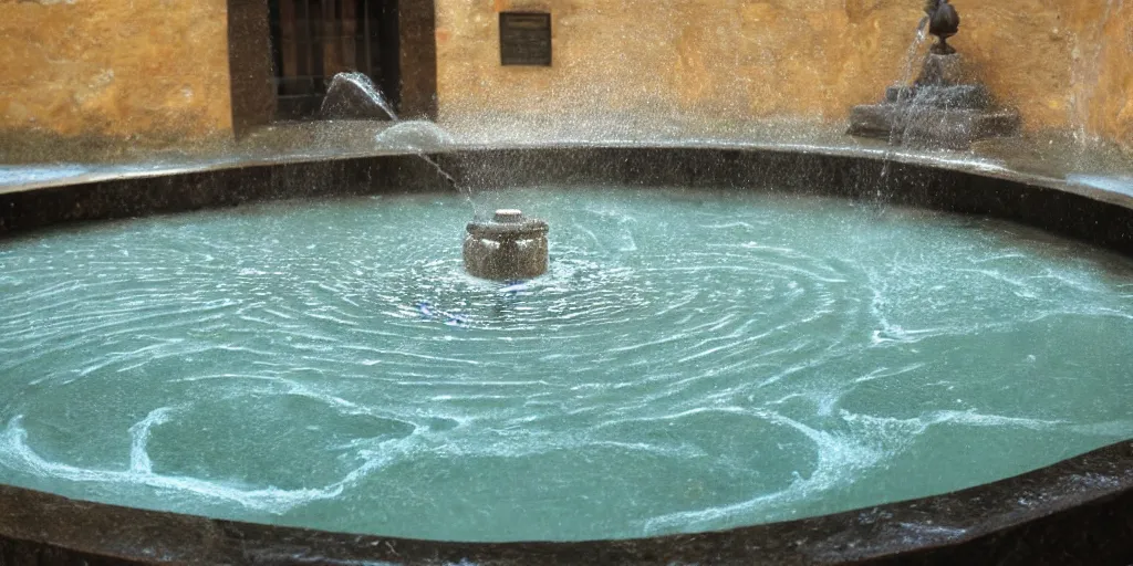 Image similar to elkay water fountian in the style of leonardo davinci