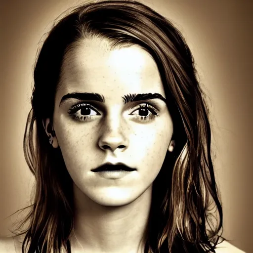 Image similar to a masterpiece portrait photo of a beautiful young woman who looks like a manic pixie dream girl emma watson, symmetrical face