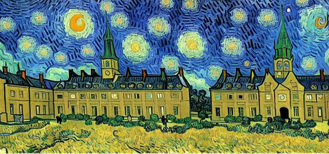 Image similar to princeton university, painting by van gogh