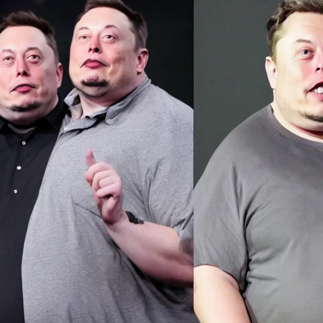 Image similar to morbidly obese elon musk, elon musk weighs 400 pounds