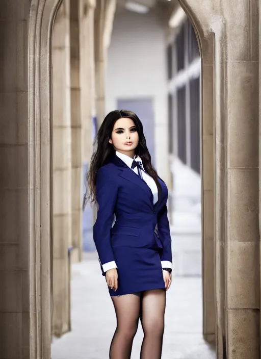 Prompt: portrait of demi rose wearing school uniform, by francis giancobetti, natural light, detailed face, canon eos c 3 0 0, ƒ 1. 8, 3 5 mm, 8 k, medium - format print, full body shot