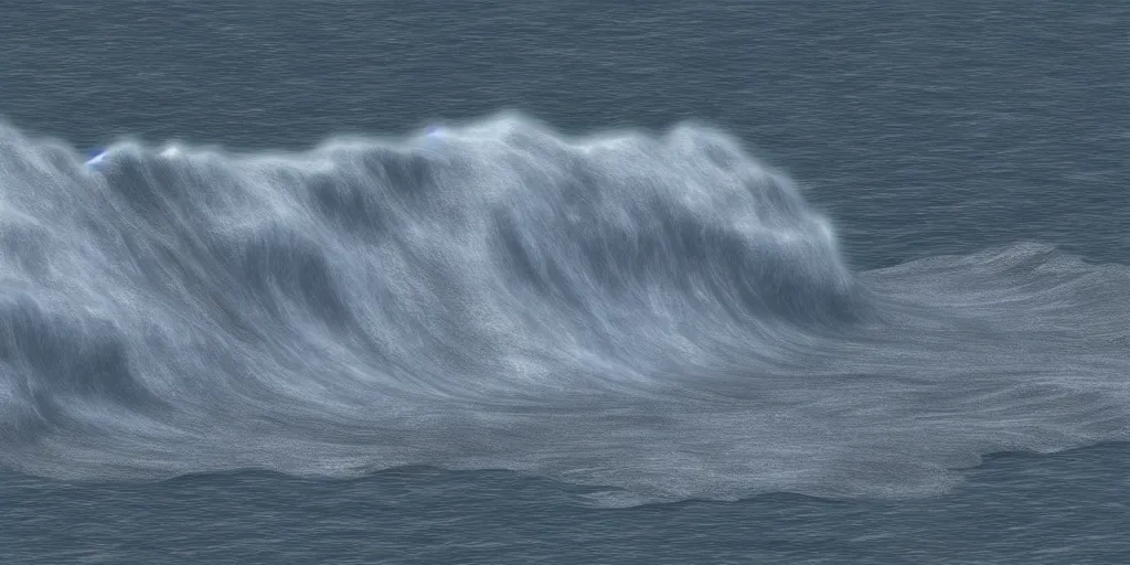 Image similar to a huge wave ， 3 d render