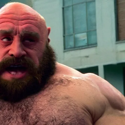 Prompt: Danny Devito staring as Zangief in the Street Fighter 2024 movie