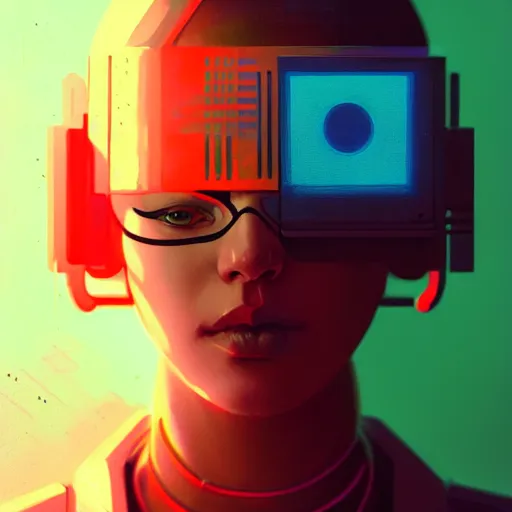 Prompt: a beautiful painting of a cyberpunk blindfolded girl by sachin teng and pascal blanche and ralph mcquarrie and greg rutkowski. in style of conceptual art. ( colorful comic ), ( film noirs ), ( brush stroke ), ( vibrating colors ), hyper detailed. 4 k texture. octane render. trending on artstation