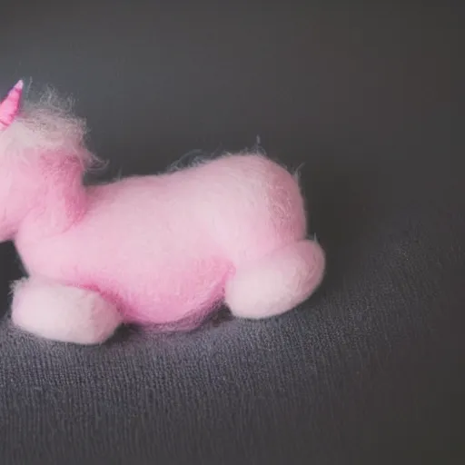 Prompt: baby unicorn sleeping on pink cloud