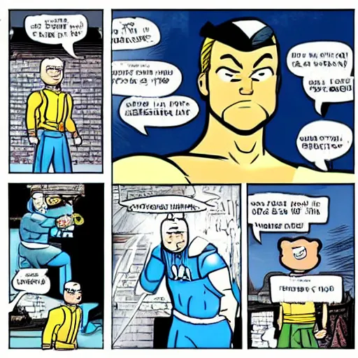 Image similar to subzero from mortal kombat in the style of tintin, comic