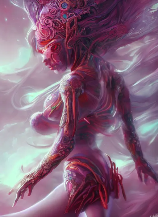 Prompt: dreamscape, female, ross tran!!!, vivid colors, anatomical, highly detailed sculpture, intricate detailed, ommatidia, 8 k, cinematic atmosphere, post - processing