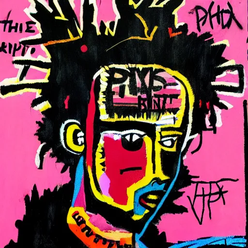 Image similar to punk in the style of basquiat