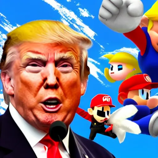 Prompt: donald trump in super smash brothers ultimate