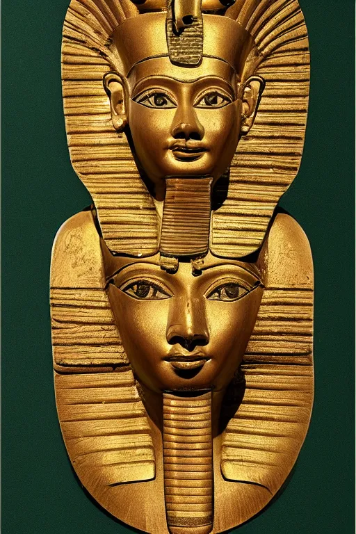 Image similar to a highly detailed beautiful portrait of a egyptian god with facial expression : happy in the style of philippe faraut.