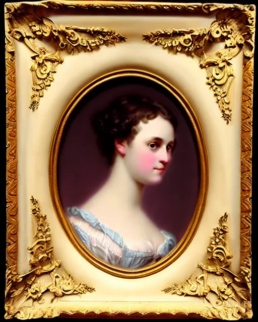 Image similar to regency portrait en buste of annasophia robb violet beauregarde leslie burke by Hughes Merle, by Pierre Auguste Cot, perfectly detailed eyes, realistic fabric, abundant detail