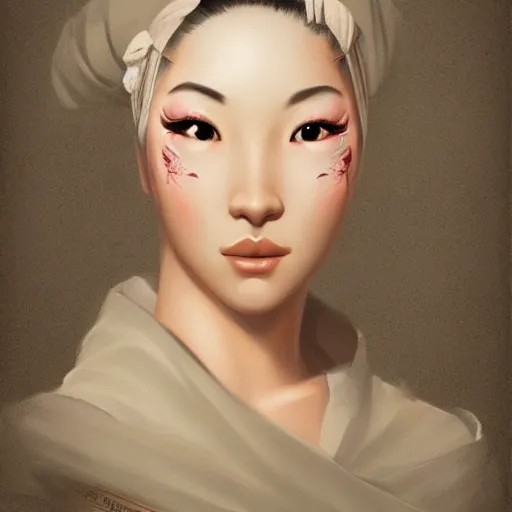 Image similar to beautiful women with oriental faces, character portrait, sharp, digital matte painting, by asher brown durand, trending on artstation