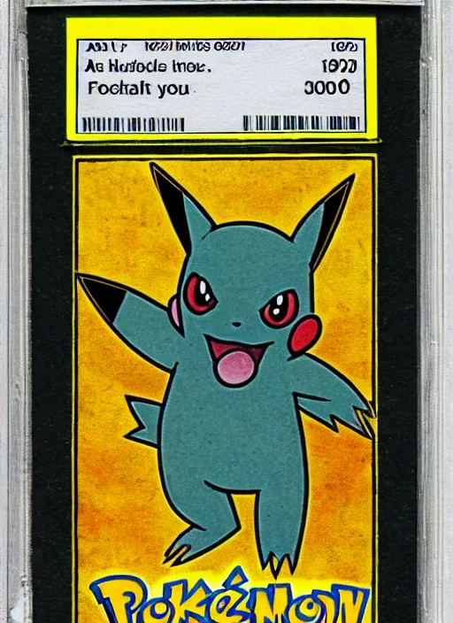 Prompt: a pokemon card from the 1 9 2 0 s