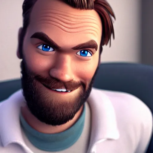 Prompt: still of pewdiepie in a disney pixar movie, 3 d render, octane render