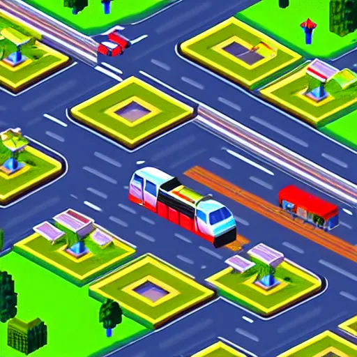 Image similar to Avenida Paulista in SimCity2000 style. isometric. retro. pixelart. maxis.