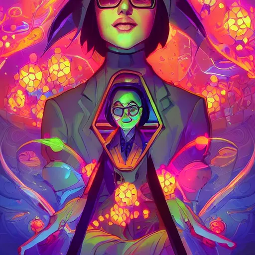 Image similar to skill magic geek inside matrix deepdream radiating a glowing aura stuff loot legends stylized digital illustration video game icon artstation lois van baarle, ilya kuvshinov, rossdraws,