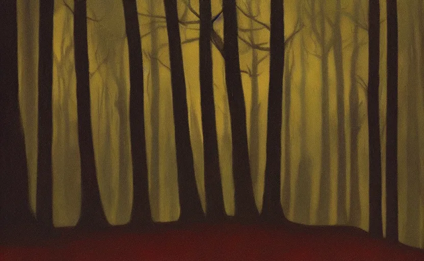 Prompt: dark fantasy forest, night, made by Edward Hopper