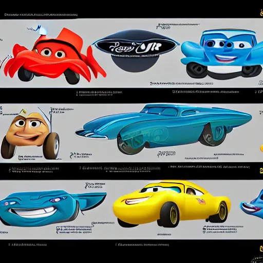 Image similar to Disney Pixar's Cars biology anatomy chart study