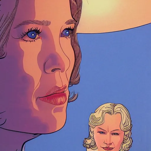 Image similar to renee zellweger retro minimalist portrait moebius starwatcher comic by jean giraud, 8 k