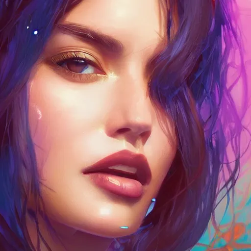 Image similar to electric woman, cute - fine - face, pretty face, oil slick hair, realistic shaded perfect face, extremely fine details, realistic shaded lighting, dynamic background, artgerm, 8 k ultra realistic, highly detailed, art by sylvain sarrailh, alena aenami, jeremy lipkin, michael garmash, ando tadao, kan liu