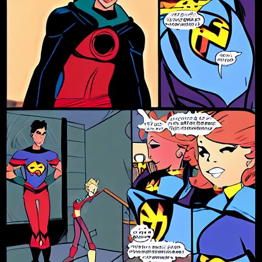 Image similar to robin and wondergirl from young justice, comic style, romantic