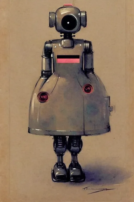 Image similar to ( ( ( ( ( 1 9 5 0 s retro future android robot nanny. muted colors., ) ) ) ) ) by jean - baptiste monge,!!!!!!!!!!!!!!!!!!!!!!!!!