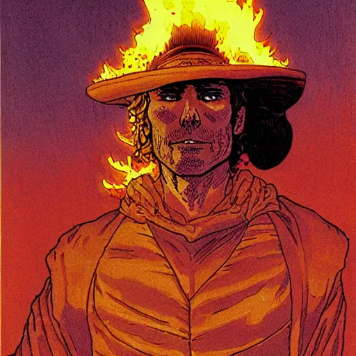 Prompt: the pyromancer by jean giraud