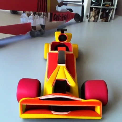 Prompt: formula one car made from popsicle stick