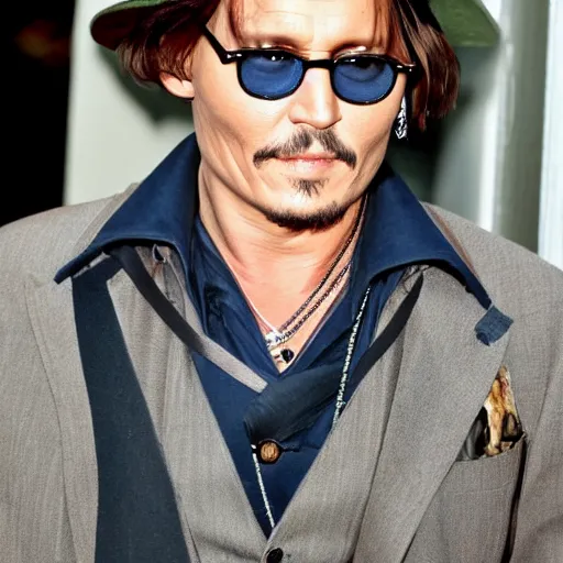 Image similar to johnny depp his as a mailman delivering the mail