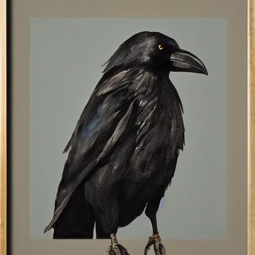 Prompt: a crow painted by Sam Weber