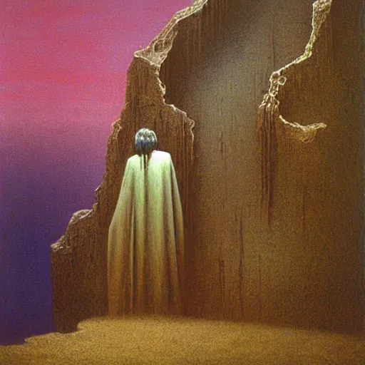 Image similar to god talking to his creation by zdzislaw beksinski