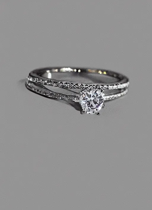 Image similar to modern single line illustration of engagement rings