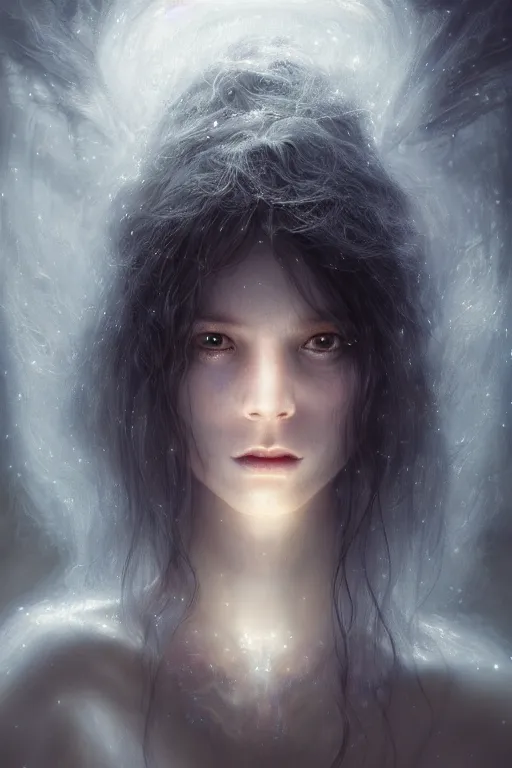 Image similar to the ghost of a beautiful girl, glow, intricate, ethereal, by wlop, by luis royo, by peter mohrbacher, hyper detailed, weta digital, ray trace, unreal engine, trending on artist, beautifully lit, cinematic, soft light, photorealistic, volumetric, realistic, glossy, 8 k post - production, masterpiece, luxury, smooth