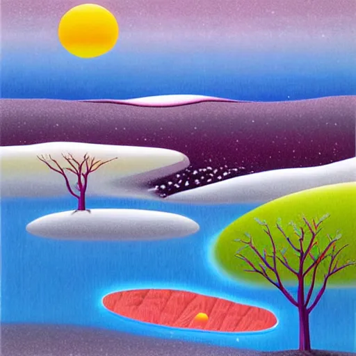 Image similar to A barren winter landscape by Chiho Aoshima