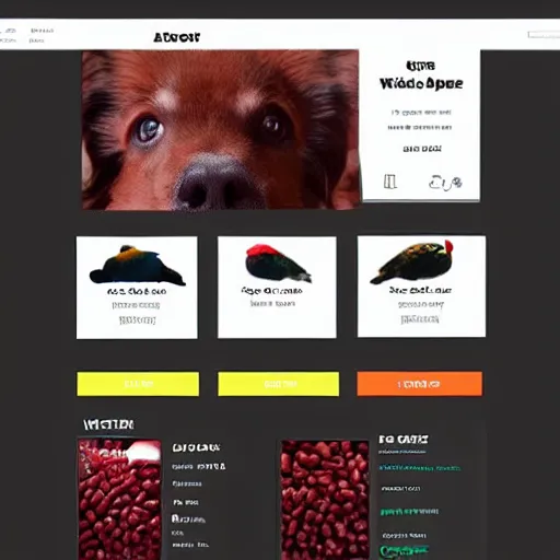 Image similar to petshop ecommerce website sketch, menu bar on top and on the left side, mate colours