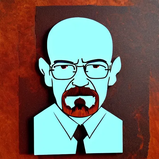 Image similar to portrait of walter white in don't starve, cupboard cutout art, 4 k, highly detailed, epic lighting