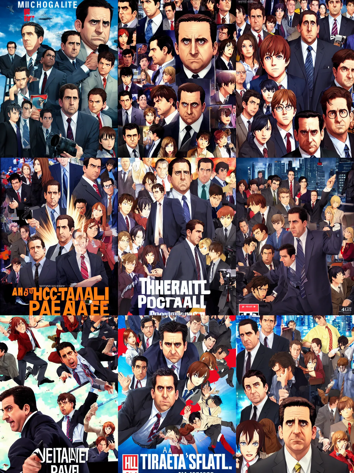 Prompt: a photorealistic movie poster with the casting of the office and with michael scott as the principal actor named threat level midnight, dynamic lighting, cinematic lighting, dramatic lighting, oil panting, high resolution, 4 k, by shigenori soejima and masayoshi suto