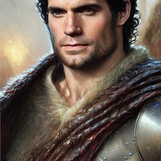 Image similar to Henry Cavill as a fantasy D&D character, portrait art by Donato Giancola and James Gurney, digital art, trending on artstation