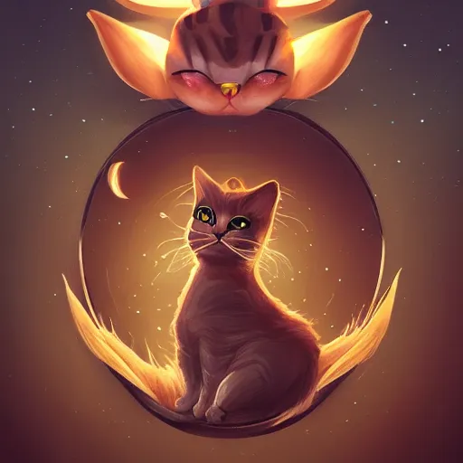 Image similar to cat theme logo, cat theme banner, cat design, art photography style, trending on artstation, warm light, lovely and cute, fantasy art, 8 k resolution