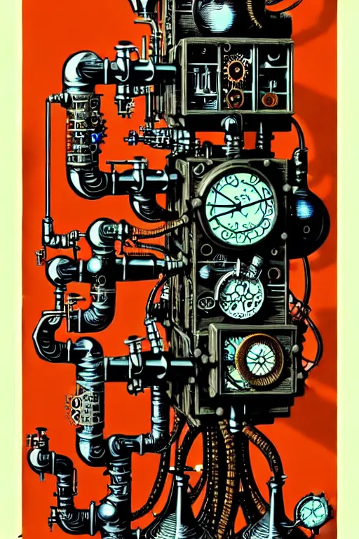 Prompt: steampunk mad scientist laboratory, high details, intricately detailed, by vincent di fate, inking, 3 color screen print, masterpiece, trending on artstation,, sharp, details, hyper - detailed, hd, 4 k, 8 k