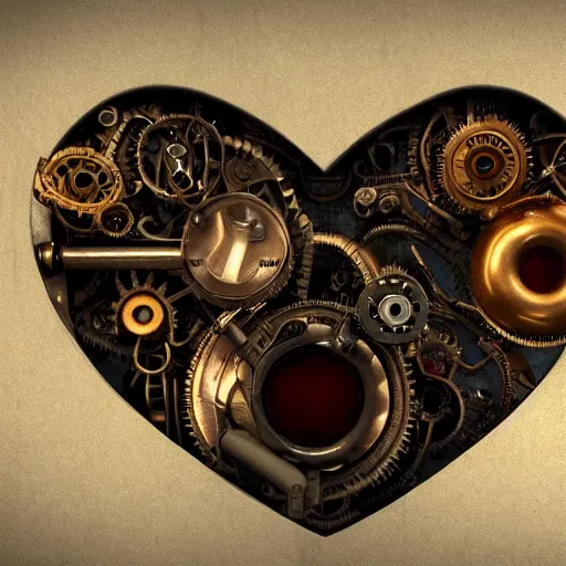 Image similar to mechanical human heart, trending on artstation, steampunk, octane render